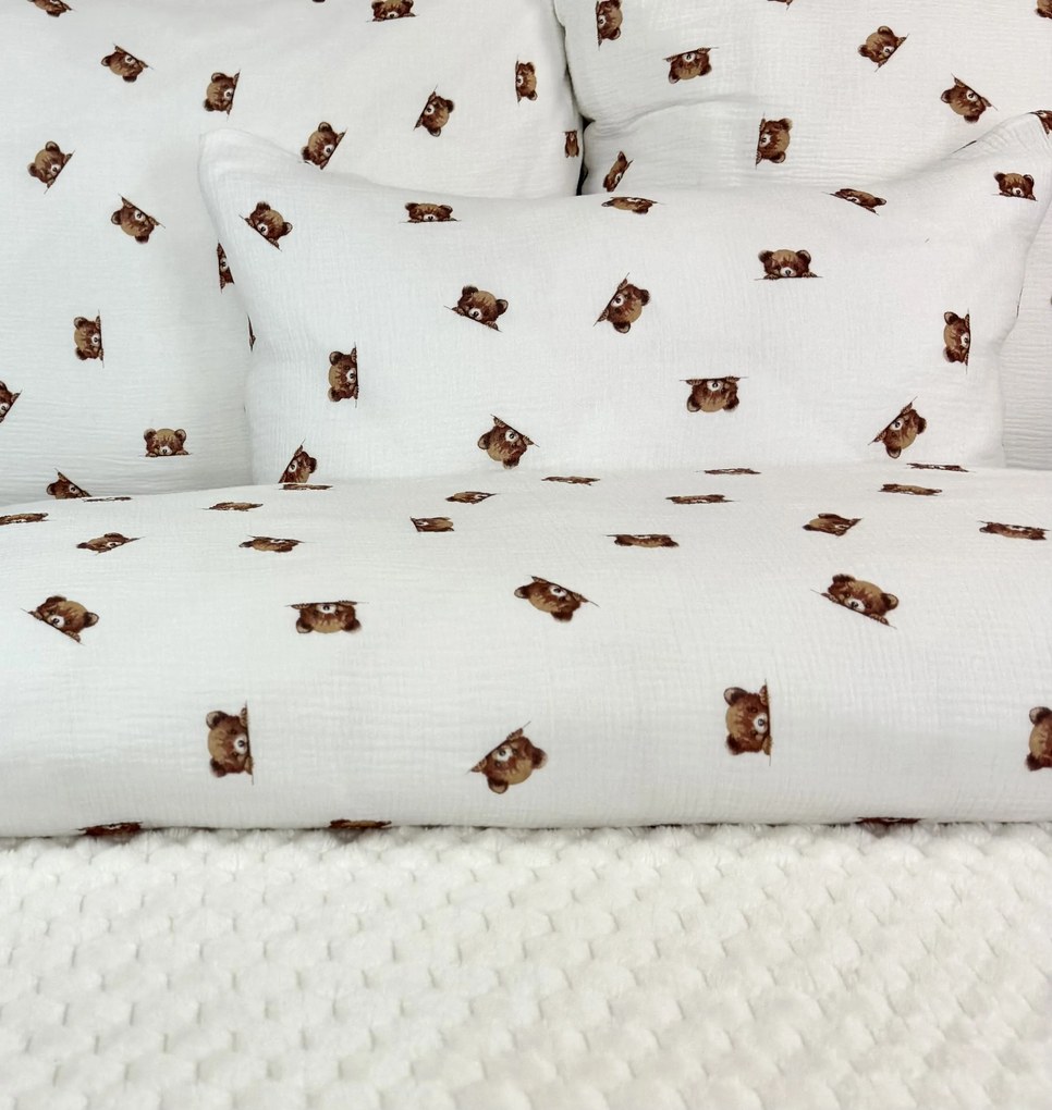 INTERMEDIC SK Mušelínová obliečka Skrytý Macko 140x200/70x90 cm – zapínanie na zips
