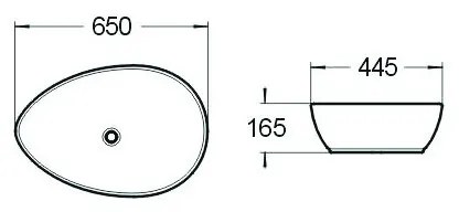 Mexen LIVIA umývadlo, 65x44 CM, biela, 21416500