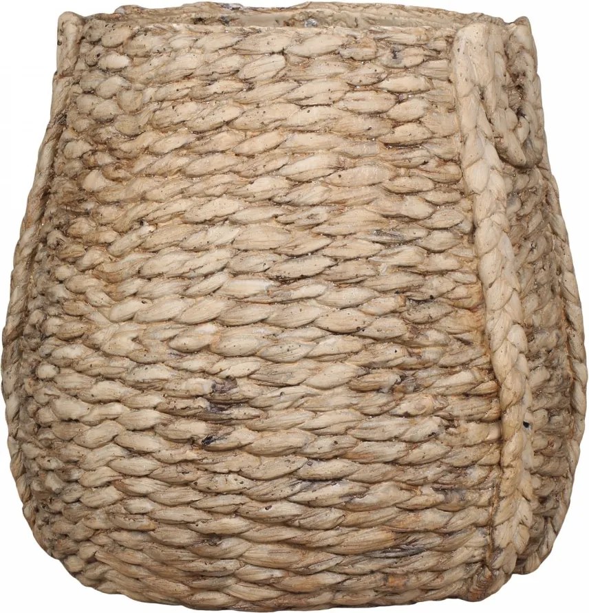 Hnedý obal na kvetináč s prúteným vzorom Corte - Ø 39*38cm