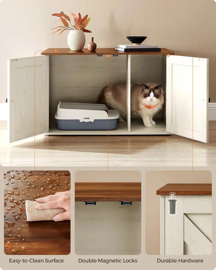 VASAGLE Mačacia búda Feandrea s odnímateľnou priečkou 80 x 53 x 50 cm PCL002P01