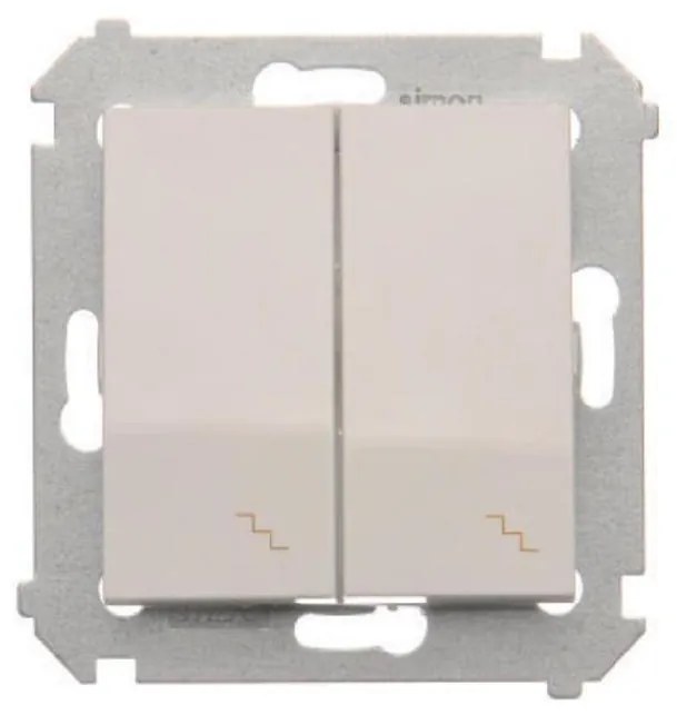 DW6/2L/11 Schodiskový spínač s podsvietením dvojitý biely