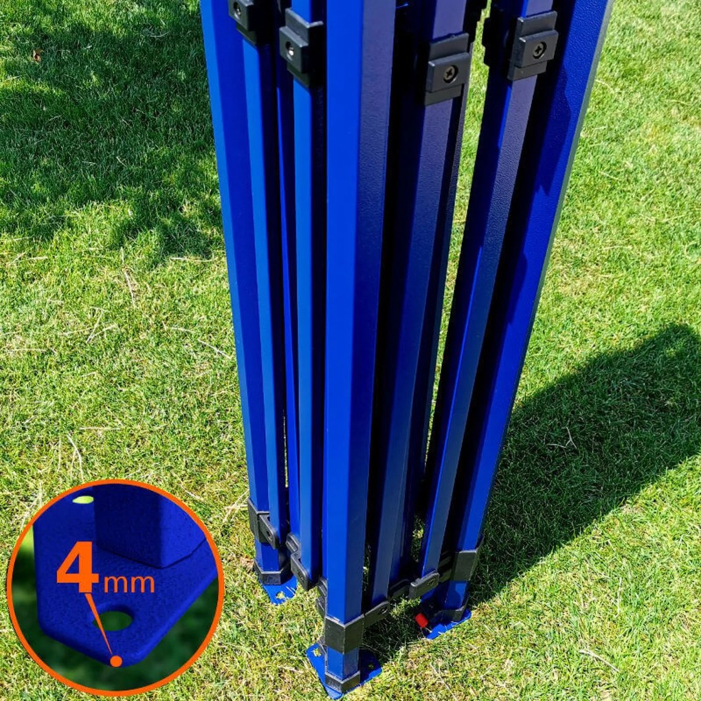 BRIMO Altánok 3x3 m Oceľový Rám s 3 Stenami: Pracovný Stan pre Remeselníkov - s 3 stenami - Oranžová 22