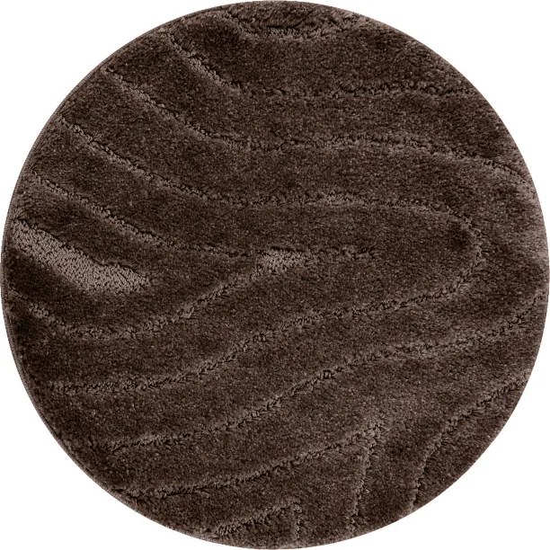 Kúpeľňový koberček SUPREME WAVES vlny, hnedý kruh