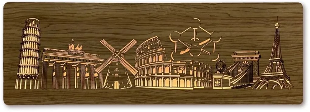 Podsvietený obraz na stenu Európske pamiatky