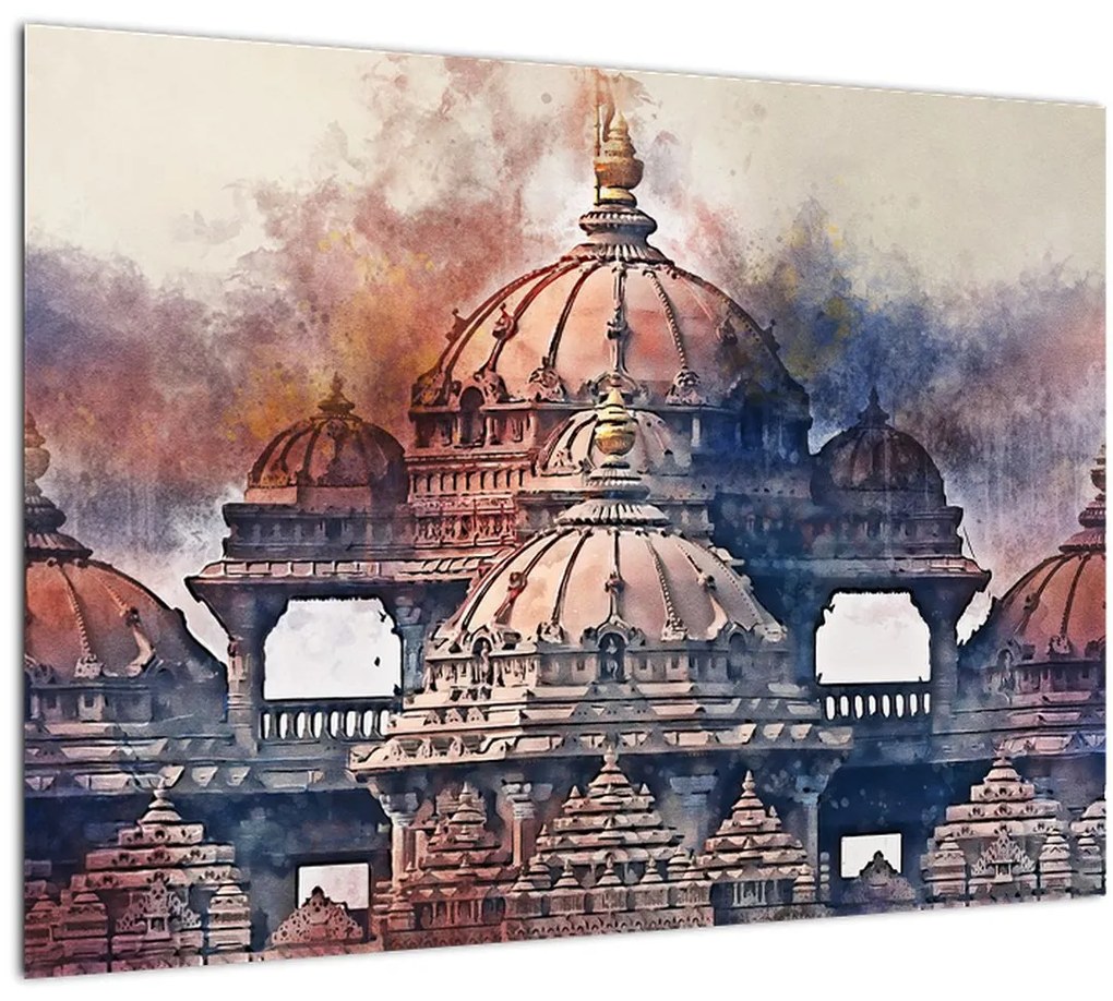 Sklenený obraz - Akshardham, Nové Dílií, India (70x50 cm)