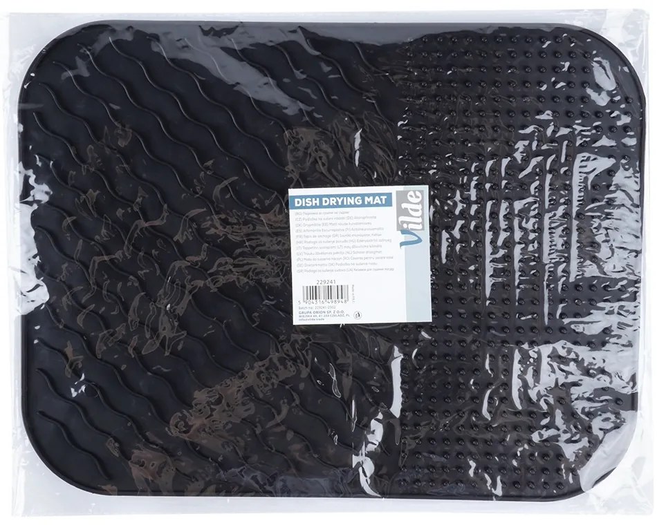 VILDE Podložka - odkvapkávač k drezu, čierny 34 x 26,5 cm
