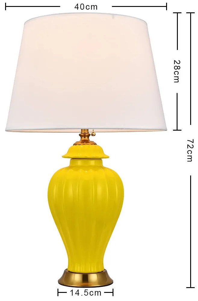 Stolová lampa Cypr v žltej farbe