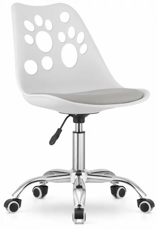 Otočná stolička PRINT - biela a sivá