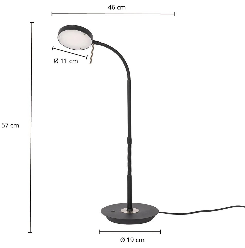 Lindby Sharani stolová LED lampa, CCT, čierna