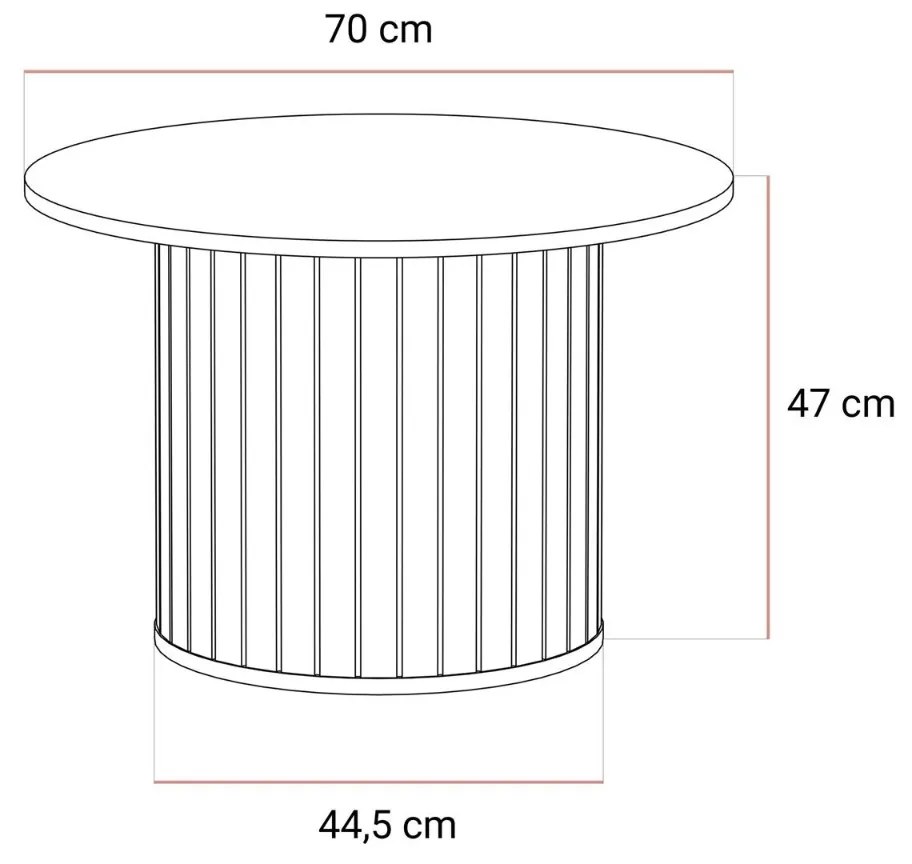 OKRÚHLY KONFERENČNÝ STOLÍK LANDRY KAŠMÍR 70 cm