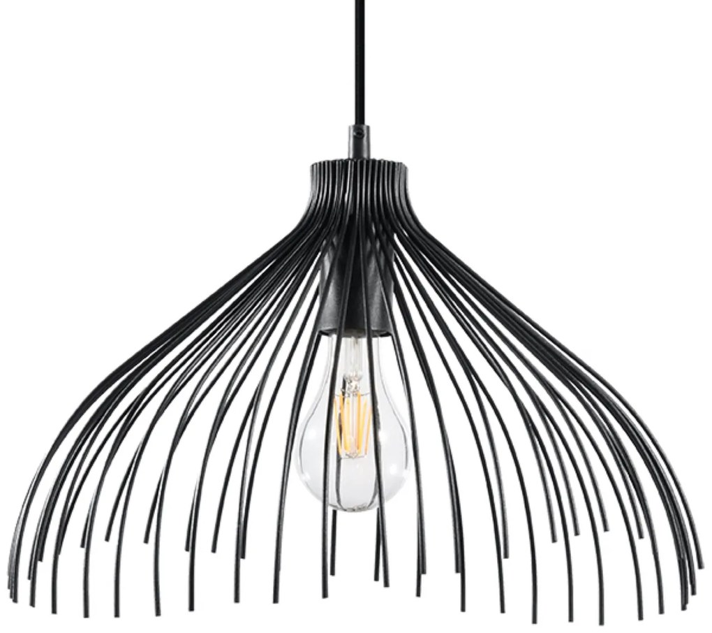 Závesné svietidlo Umb, 1x čierne drôtené tienidlo
