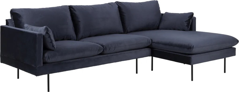 Dizajnová sedacia súprava Nanjala 242 cm pravá, tmavo modrá
