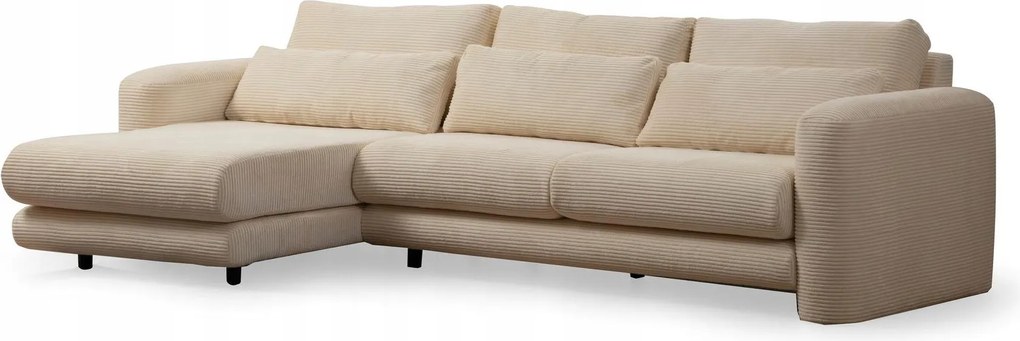 Rohová sedačka Lelysena (L) (béžová čierna)