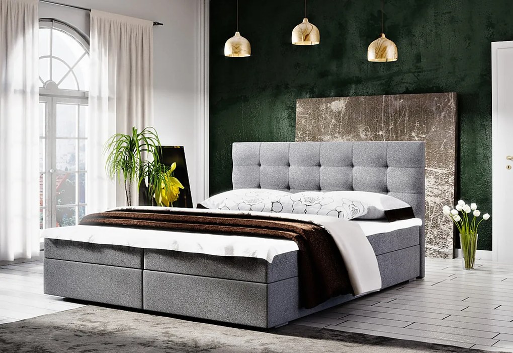 Čalúnená posteľ FADO 2 + rošt + matrac, 160x200, Cosmic 800