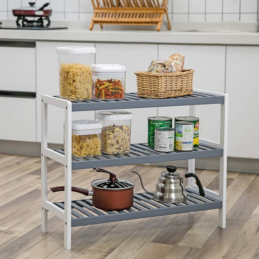 Praktický regál SKU Brycen šedo-biely