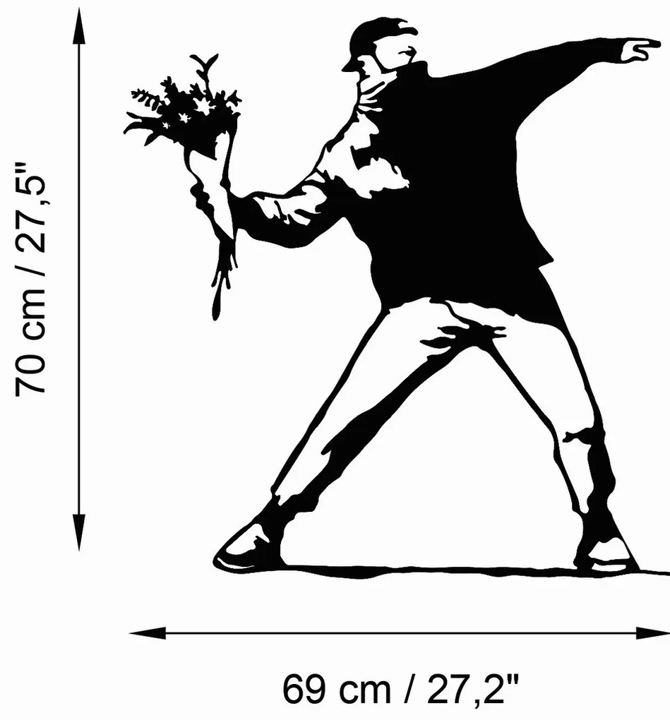 Nástěnná kovová dekorace Banksy Metal 01 černá