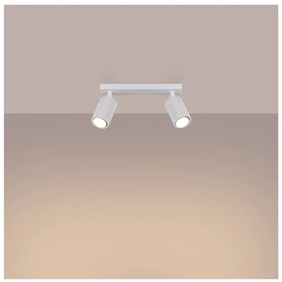 Biele bodové svietidlo 6,5x30 cm Gleam – Sollux