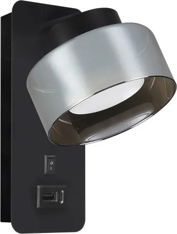Brilagi - Nástenné svietidlo s USB portom AURA LUX 1xGX53/30W/230V čierna/dymová