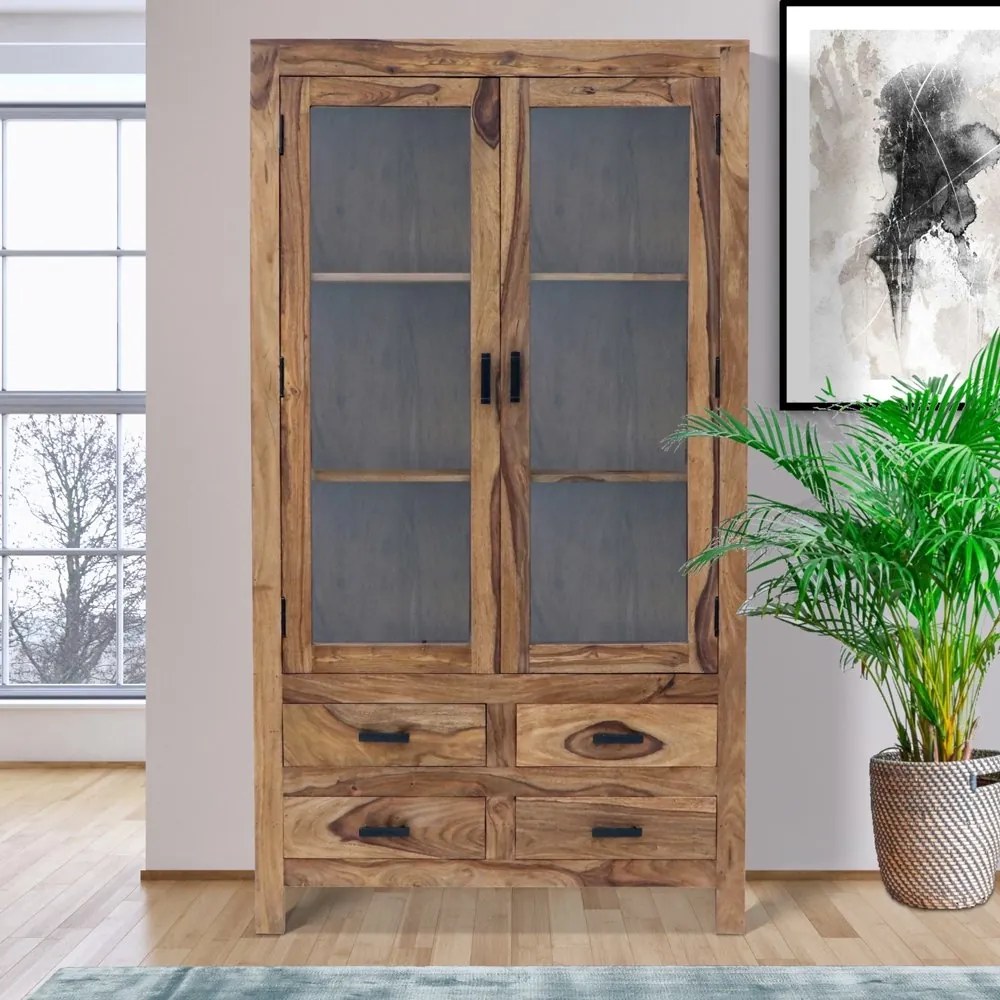 furniture-nabytek.cz - Dřevěná vitrína z masivu palisandr 100x180x45