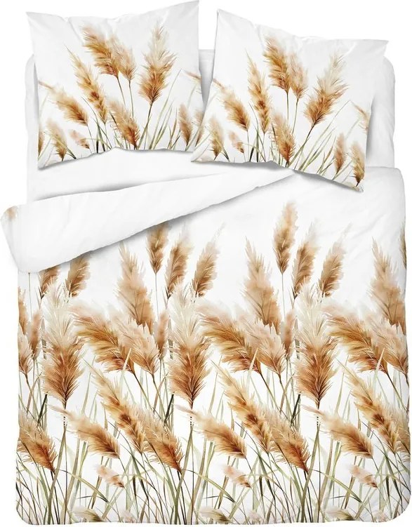 Posteľné obliečky Pampas 140x200 cm + 70x80 cm, bavlnený satén, zapínanie na zips
