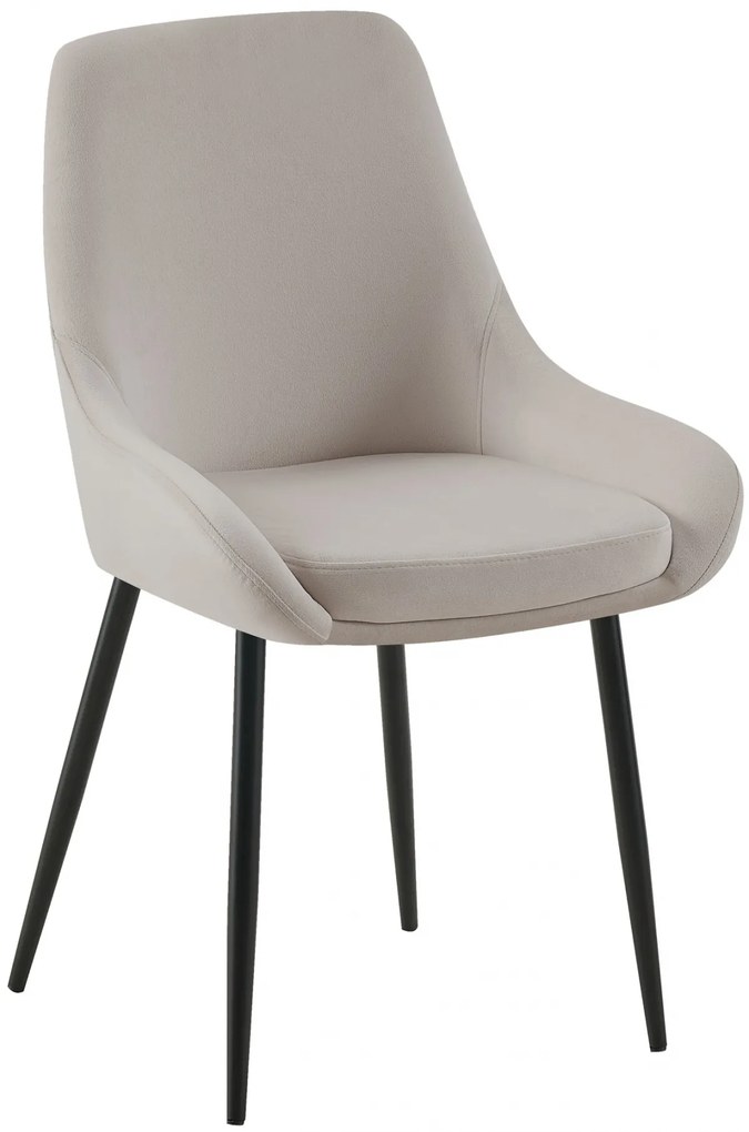 Jedálenská stolička Elmira - zamat, čierny rám - Sivá