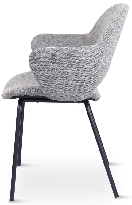 Svetlosivé čalúnené jedálenské kreslá v súprave 2 ks Rowley – Unique Furniture