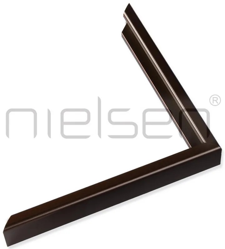 DANTIK rám na obraz 42x59,4 | ALU Hnědá umbra broušená (Plexi Čiré)