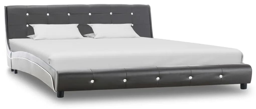 vidaXL Rám postele sivý umelá koža 160x200 cm