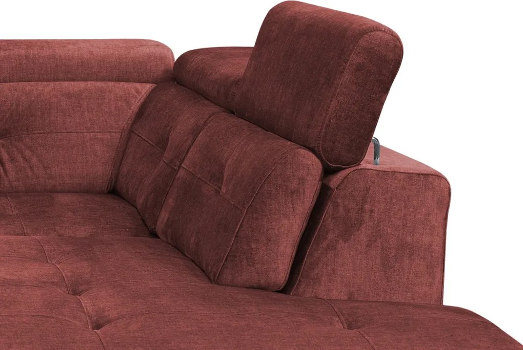 Rohová sedacia súprava Sergio, tehlová látka, pravý roh