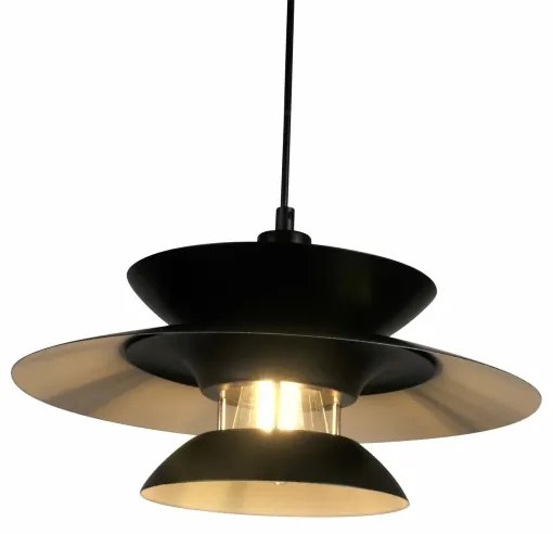 Luster na lanku BERIT 1xE27/20W/230V čierna