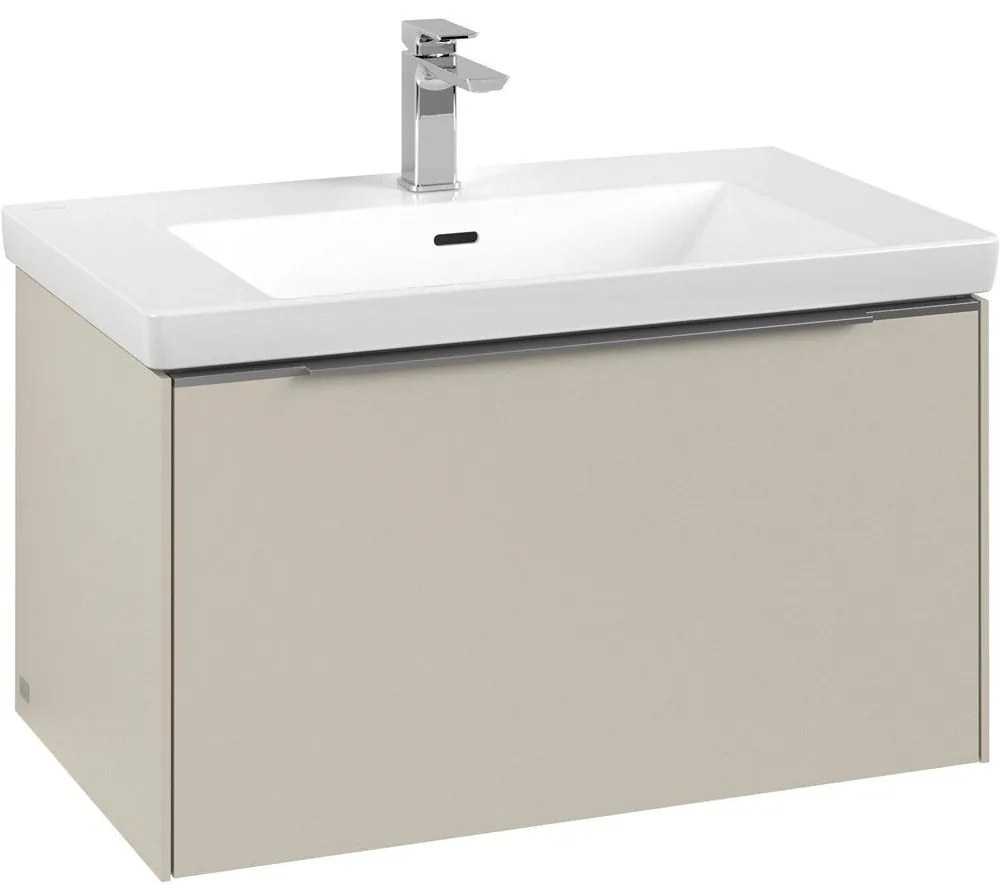 VILLEROY &amp; BOCH Subway 3.0 závesná skrinka pod umývadlo, 1 zásuvka, s LED osvetlením, 772 x 478 x 429 mm, Cashmere Grey, C573L0VN