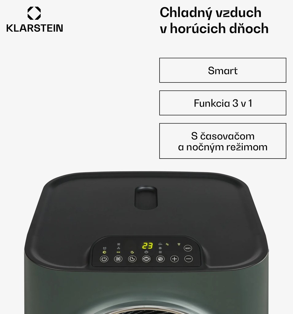 Klarstein Kraftwerk Smart 10K, mobilná klimatizácia, 10 000 BTU, ovládanie cez aplikáciu, antracitová