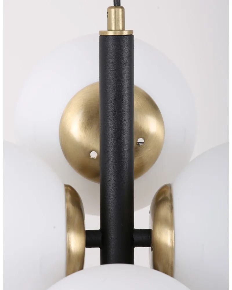 Biele/čierne závesné svietidlo so skleneným tienidlom ø 15 cm Forte – Squid Lighting