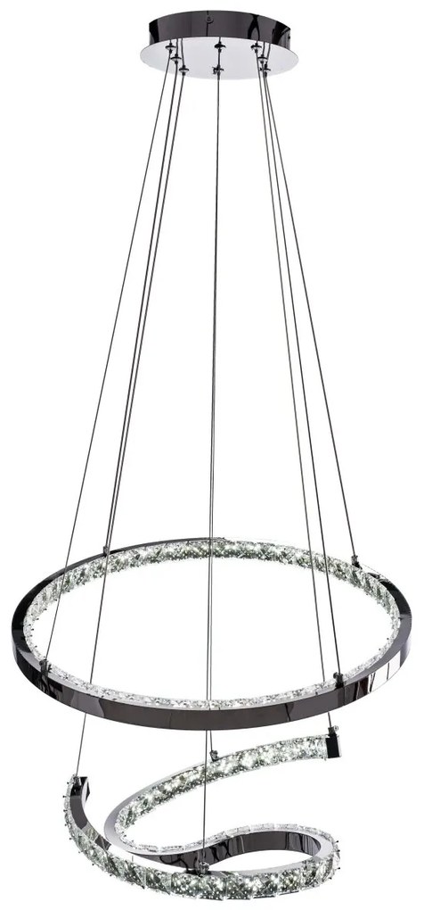 Toolight Toolight, LED závesné krištáľové svietidlo s diaľkovým ovládaním APP773-2CP, chrómová, OSW-05024