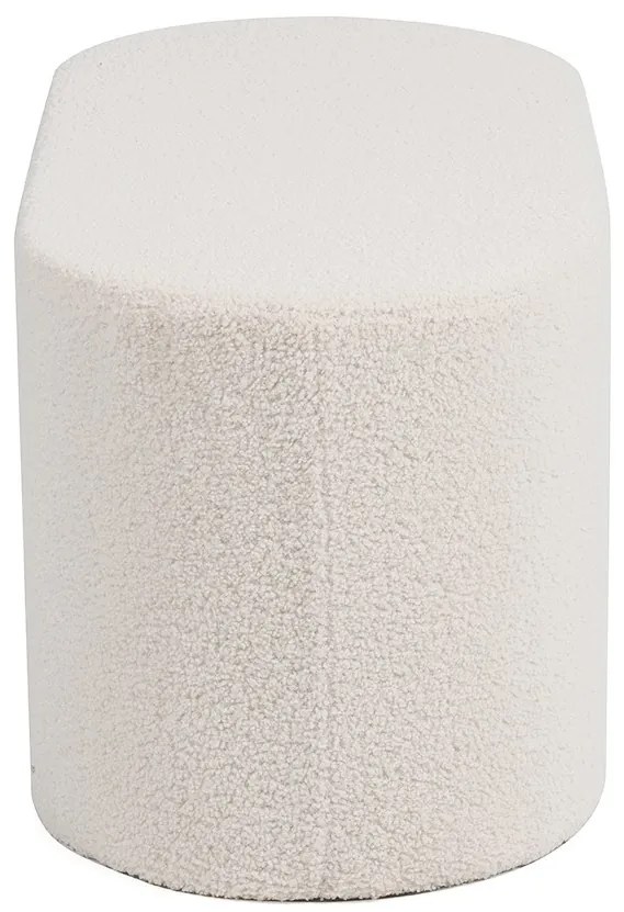 Noela Oválny puf s poťahom z buklé ADAL biely