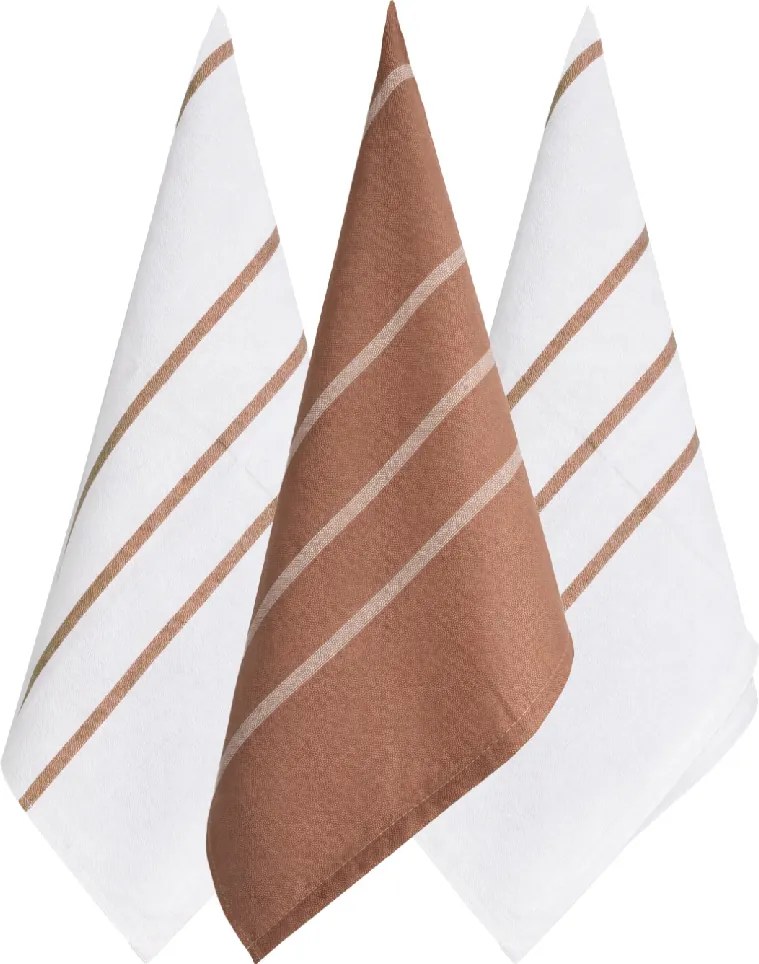 ARÔME Súprava utierok z egyptskej bavlny 50*70 cm, 3 ks, Pruhy béžové