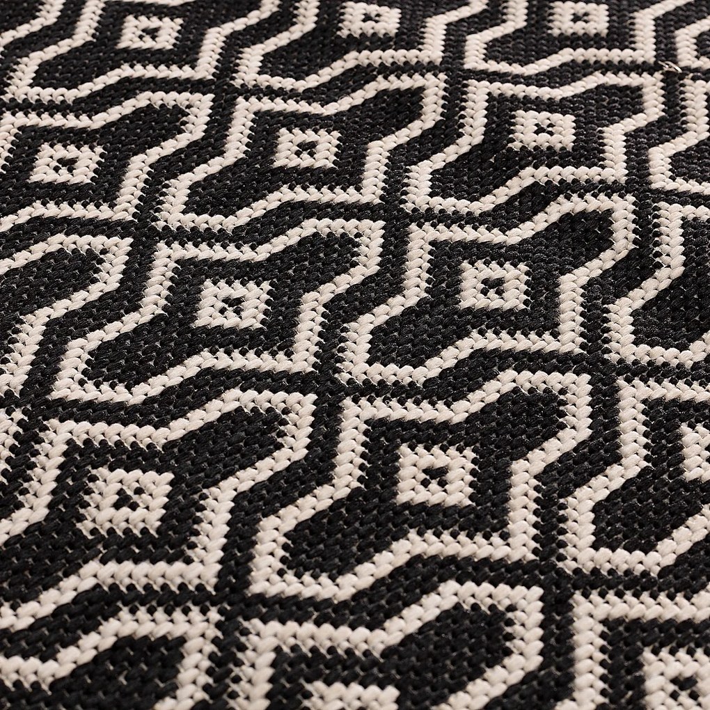 Koberec Lineo black/wool 120cm