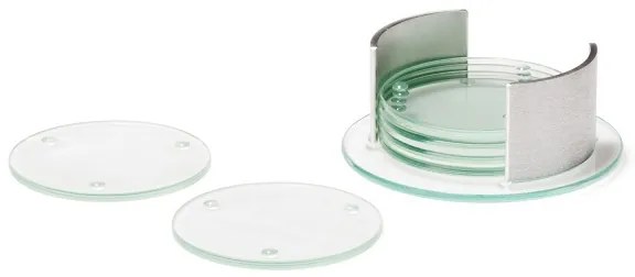 Leonardo Sklenené podtácky so stojanom SPIRIT 14 cm, 6 ks