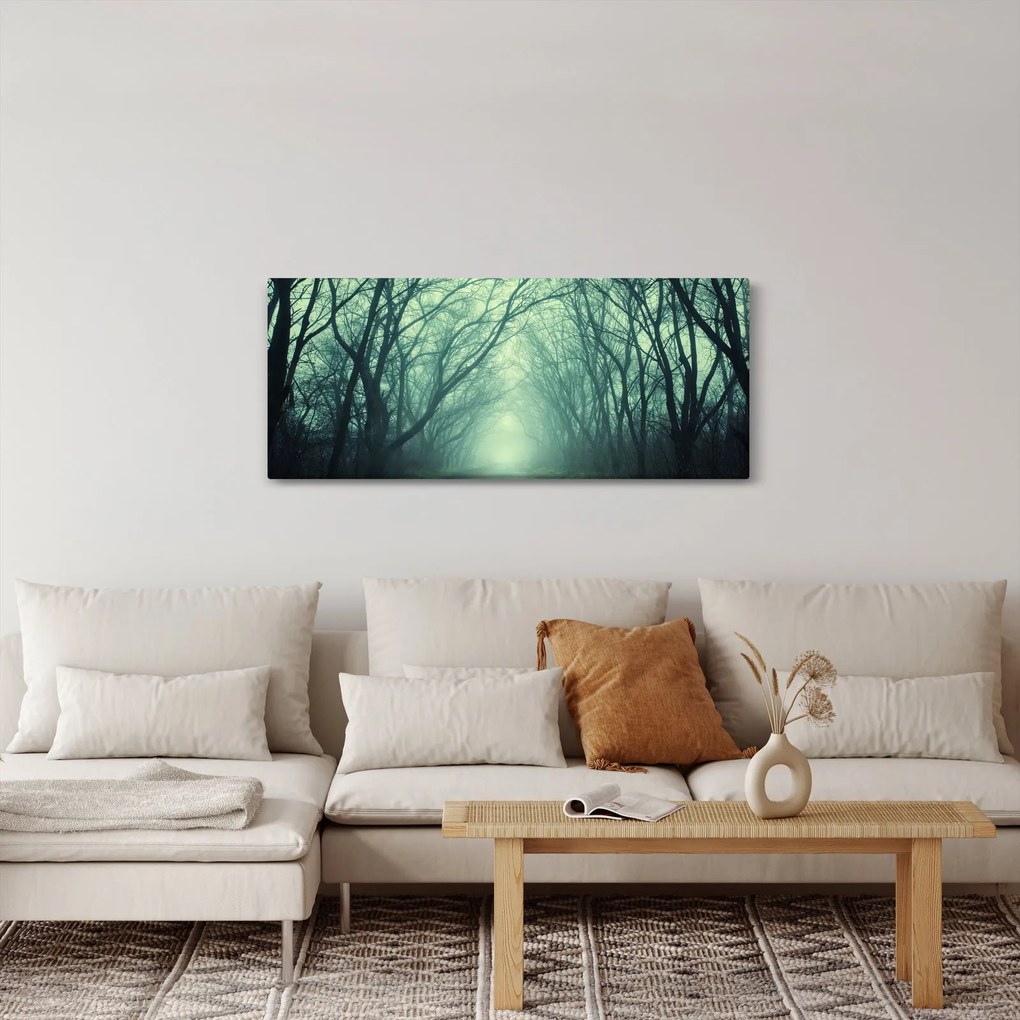 Obraz - Cesta s alejou stromov (120x50 cm)