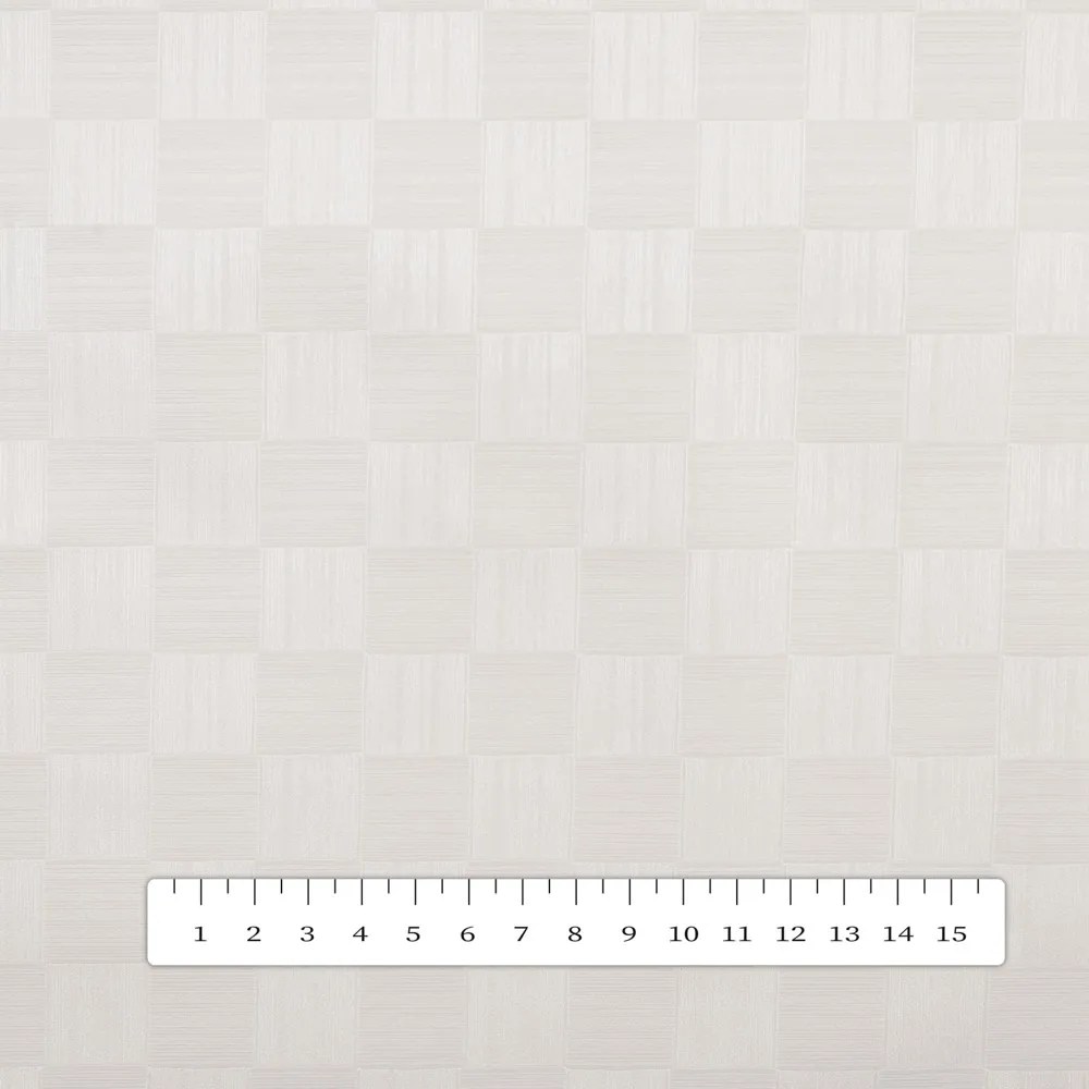PVC obrus Biele šrafované kocky PV-171 - metráž š. 140 cm