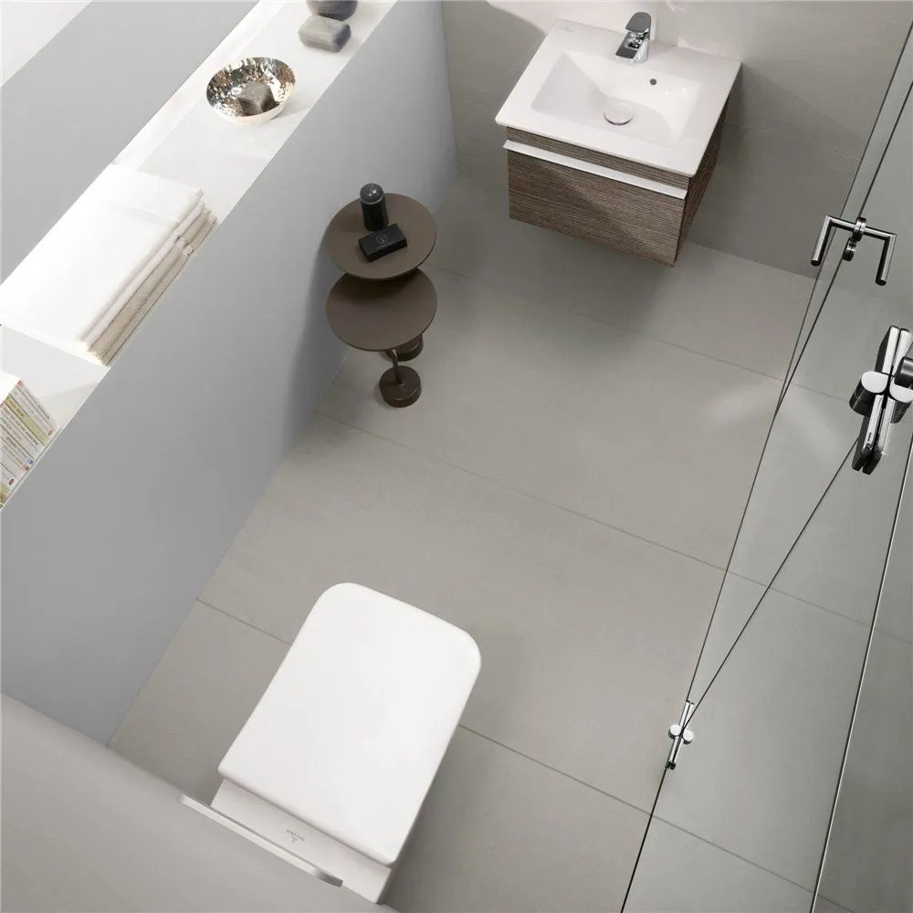 VILLEROY &amp; BOCH Venticello WC sedátko s poklopom SlimSeat Line, s funkciou QuickRelease a Softclosing, biela alpská, 9M80S101