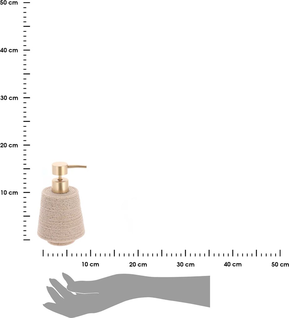 Dávkovač mydla Lina, piesková/so zlatými prvkami, 300 ml