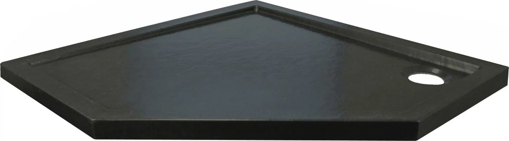 Novoterm Päťuholníková akrylátová sprchová vanička NV-Prato Slim 90x90 čierna, nízka
