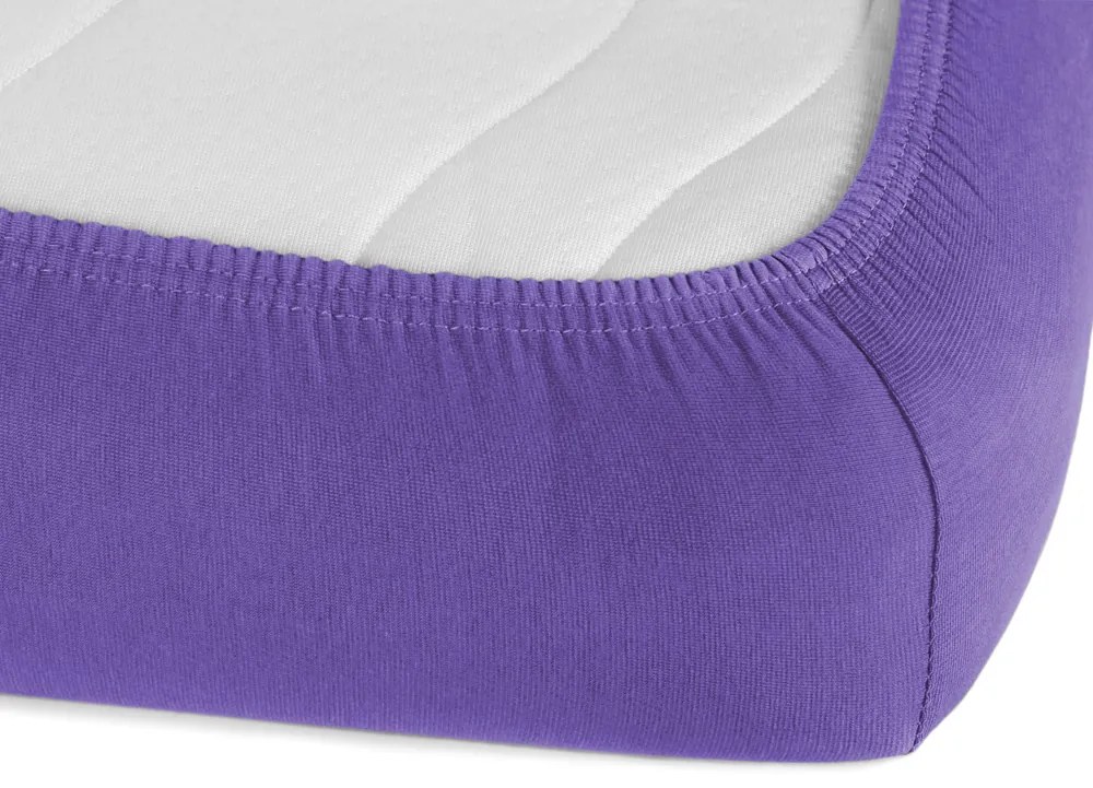Jersey napínacie prestieradlo na extra vysoký matrac JR-013 Fialové 80 x 200 - výška 40 cm