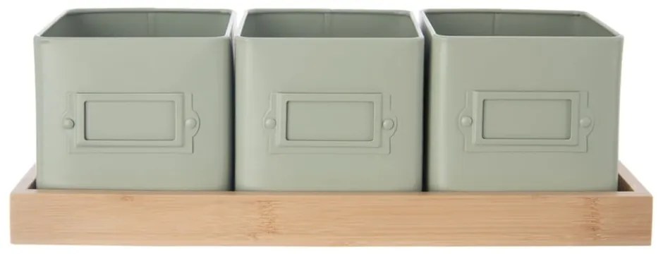 Kovové kvetináče na bylinky v súprave 3 ks Greenish – Orion
