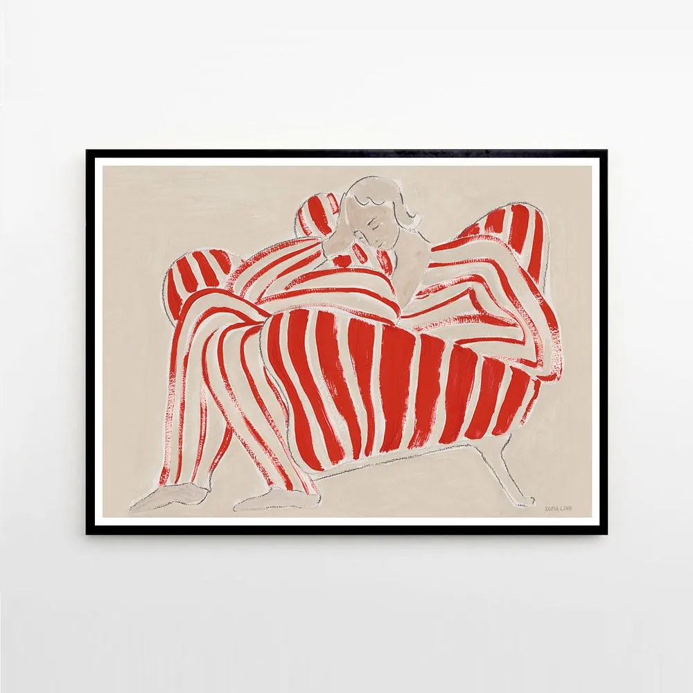 Moikka Plagát Red Chair by Sofia Lind 30x40 cm
