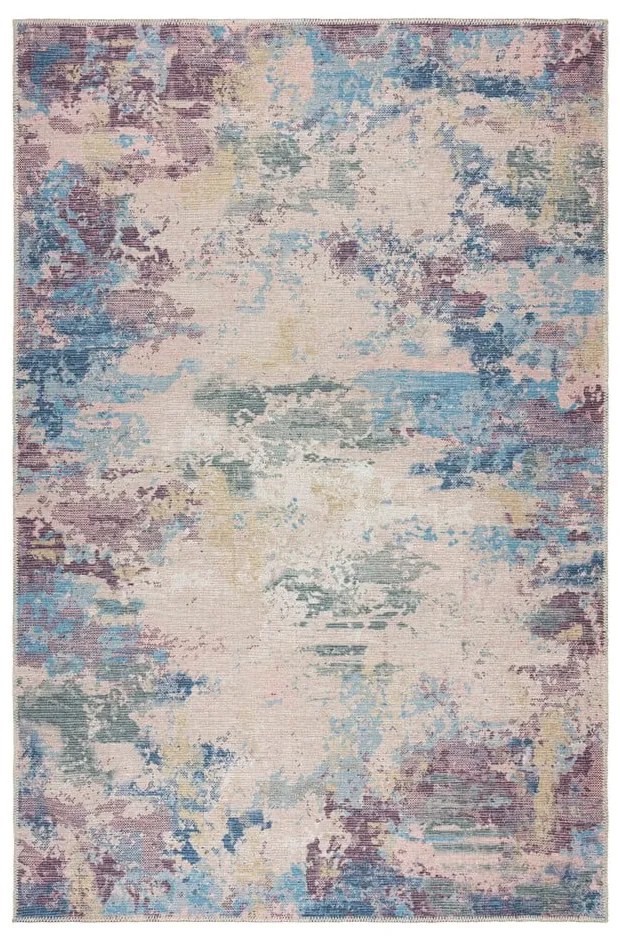 Modro-fialový umývateľný koberec s prímesou recyklovaných vlákien 160x230 cm Reid – Flair Rugs
