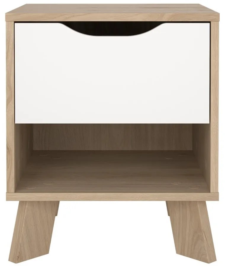 Biely/v prírodnej farbe nočný stolík Ikast – Tvilum