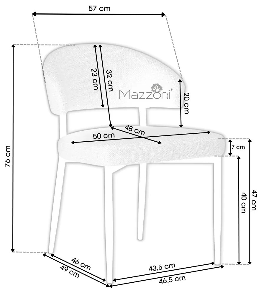 IRIS Béžová Latte (látka Monza 60) - MODERNÁ ČALÚNENÁ STOLIČKA DO OBÝVAČKY/JEDÁLNE LOFT