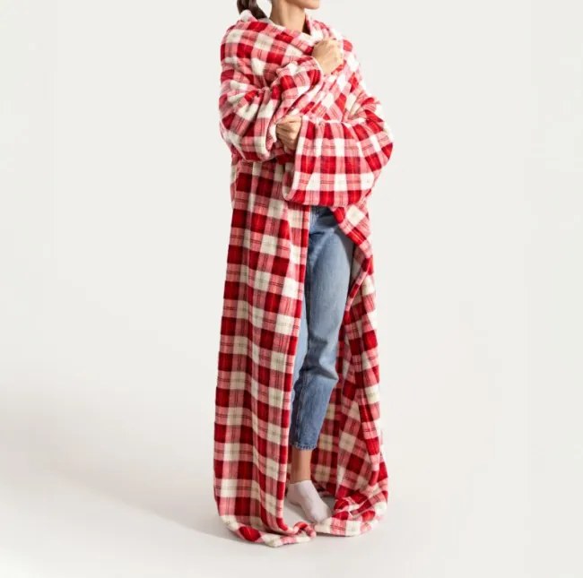 Deka ARNO s rukávmi, červená / biela 758089